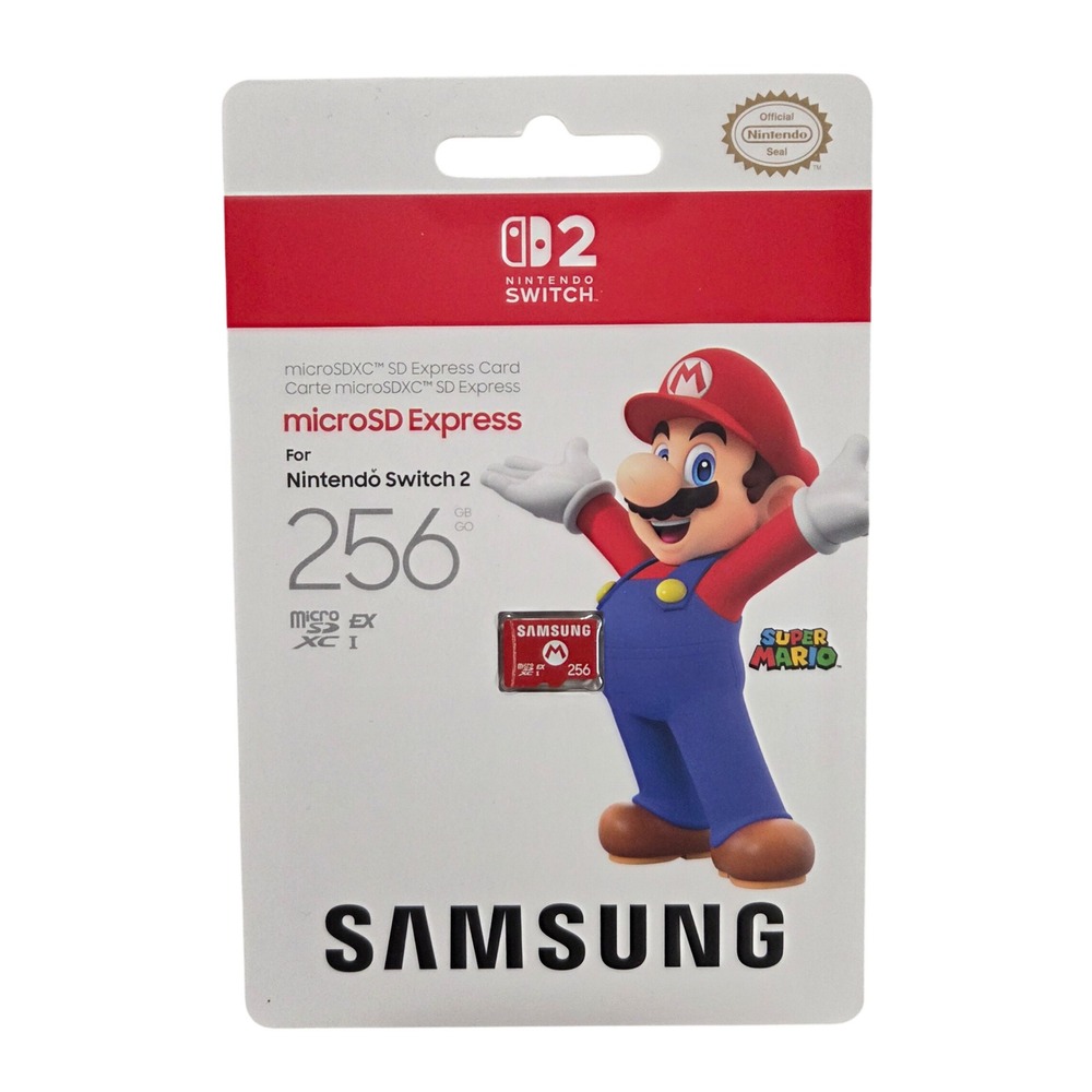 Samsung 256GB microSD Express Nintendo Switch 2 Super Mario New Sealed